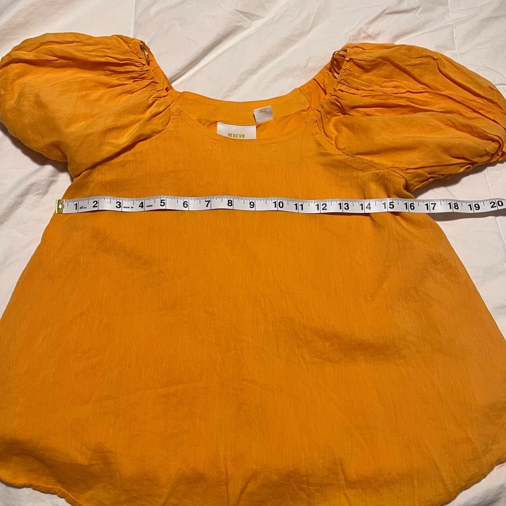 Maeve by Anthropologie Puff Sleeve XX-Small Blouse in dandelion Yellow - Picture 5 of 9